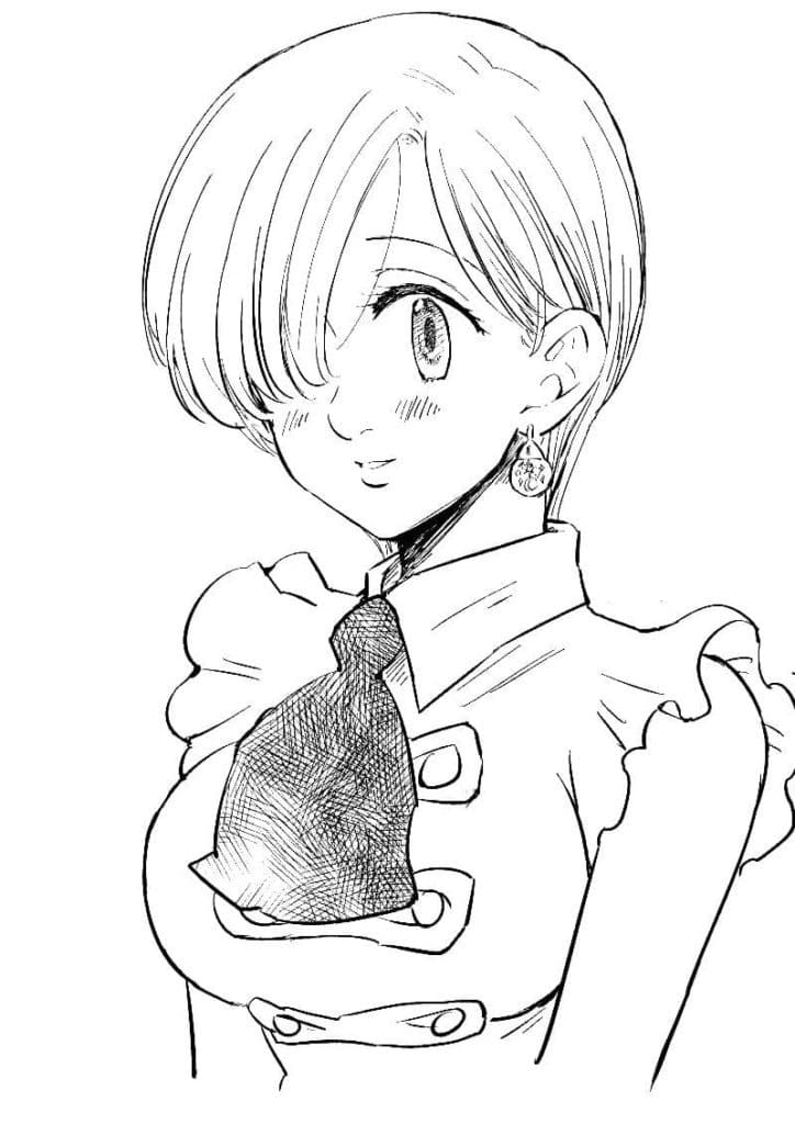Coloriage Belle Elizabeth Liones