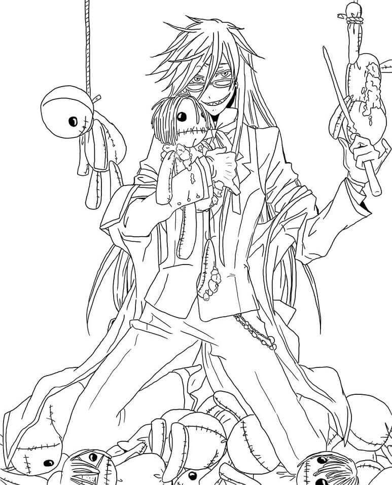 Coloriage Black Butler Grell Sutcliff