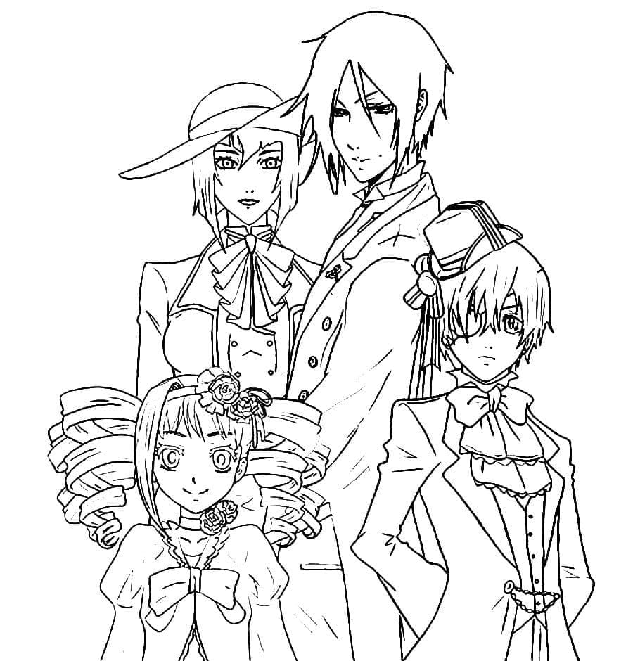Coloriage Black Butler Personnages