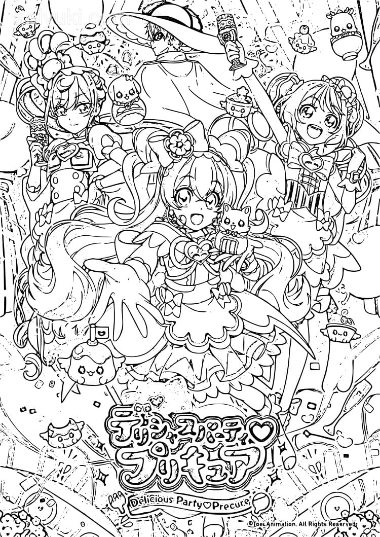 Coloriage Delicious Party Pretty Cure imprimer