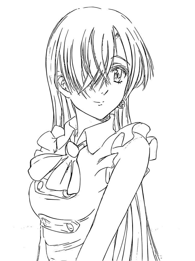 Coloriage Elizabeth de Anime Seven Deadly Sins