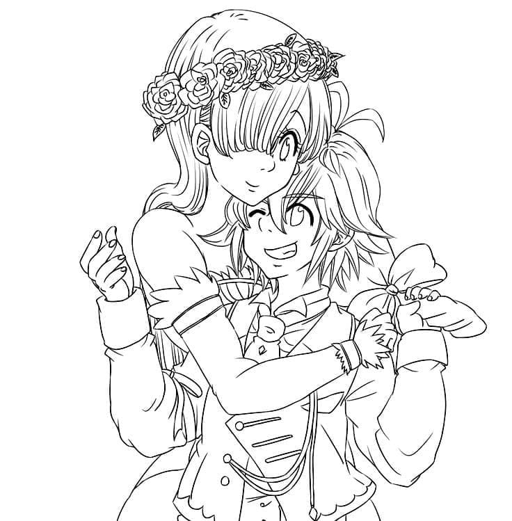 Coloriage Elizabeth et Melodias