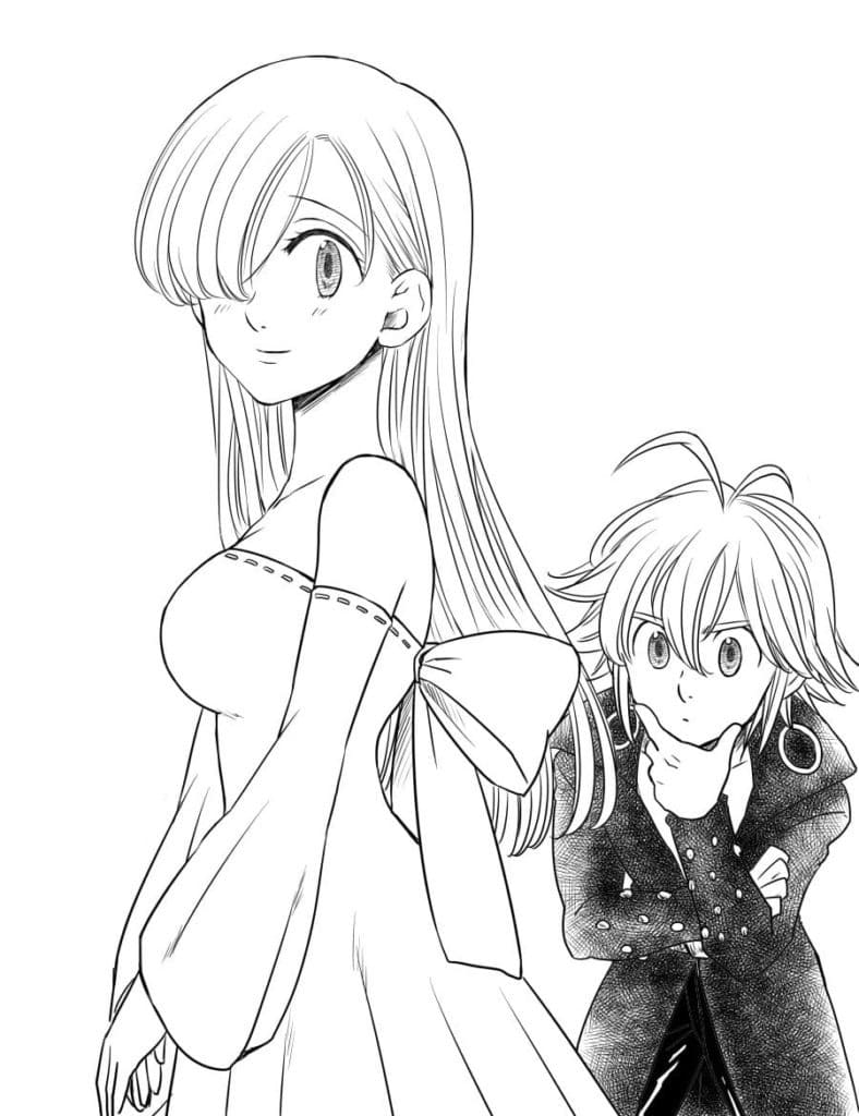 Coloriage Elizabeth et Melodias gratuite