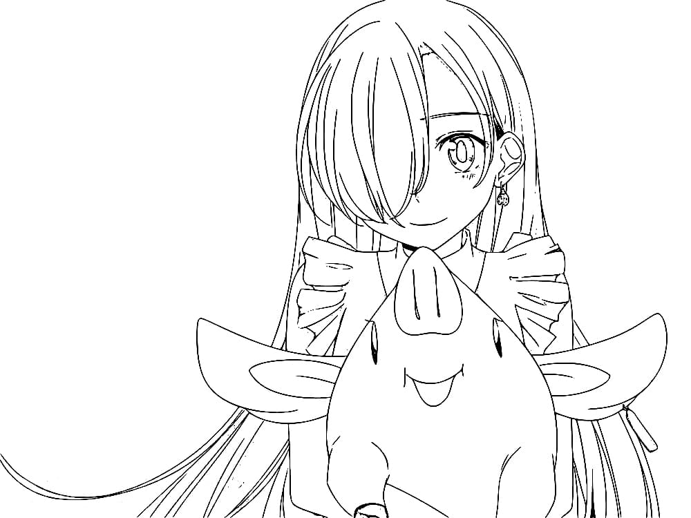 Coloriage Elizabeth Liones et Hawk