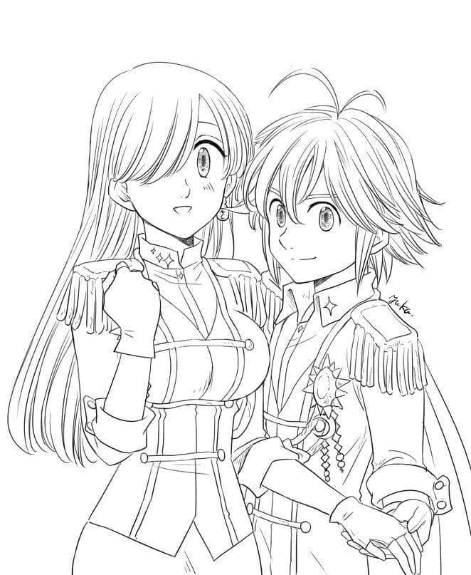 Coloriage Elizabeth Liones et Melodias