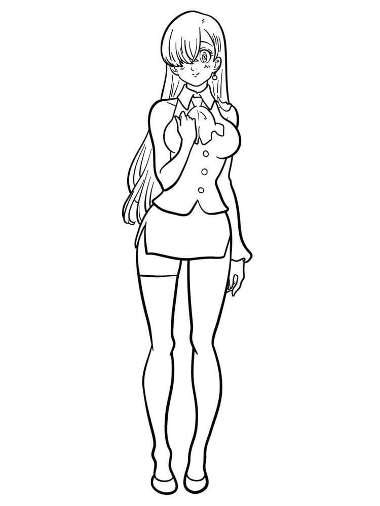 Coloriage Elizabeth Liones sourit