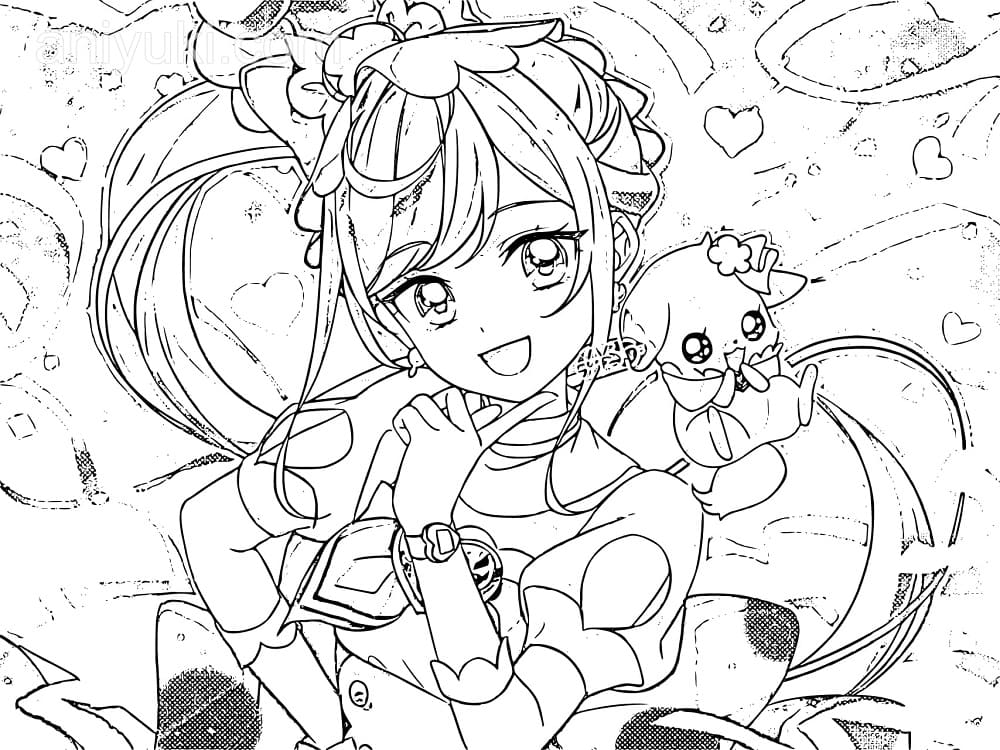 Coloriage Fille d'anime de Delicious Party Pretty Cure