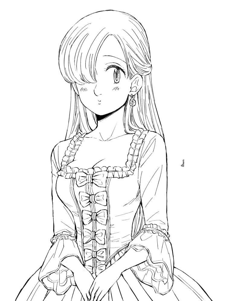 Coloriage Jolie Elizabeth Liones