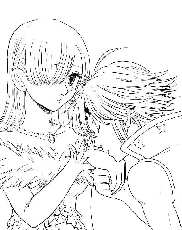 Coloriage Melodias avec Elizabeth
