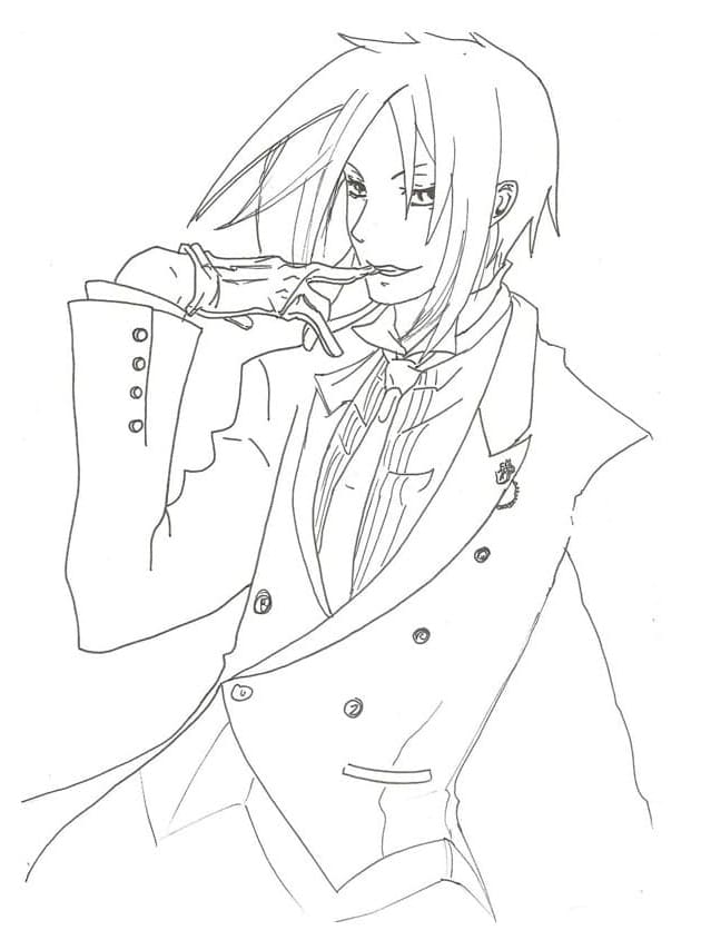 Coloriage Sebastian de Black Butler