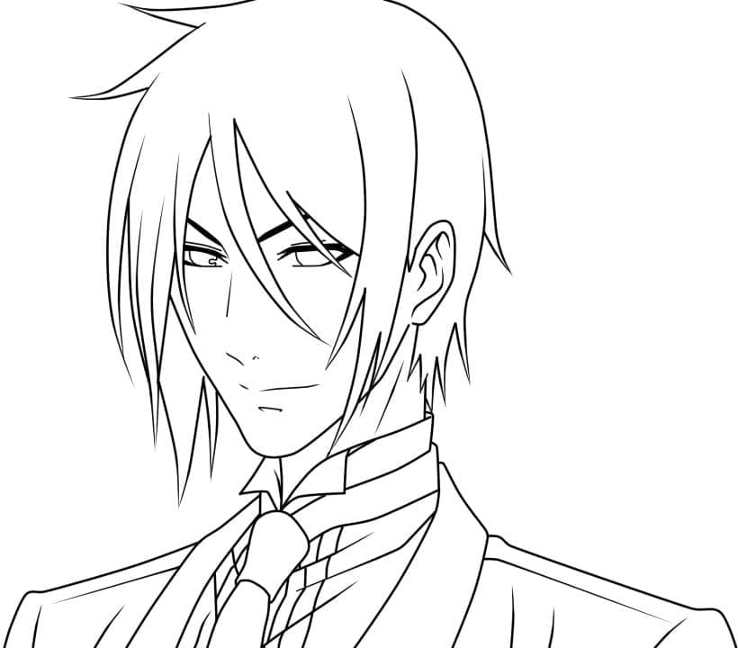 Coloriage Sebastian Michaelis est cool