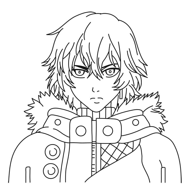 Coloriage Ayato Kirishima Visage