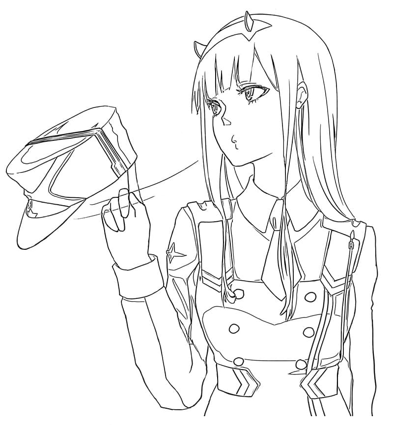 Coloriage Beau Zero Two