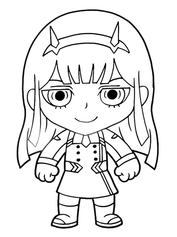 Coloriage Chibi Zero Two