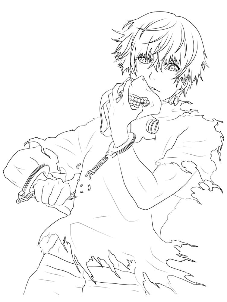 Coloriage cool Kaneki