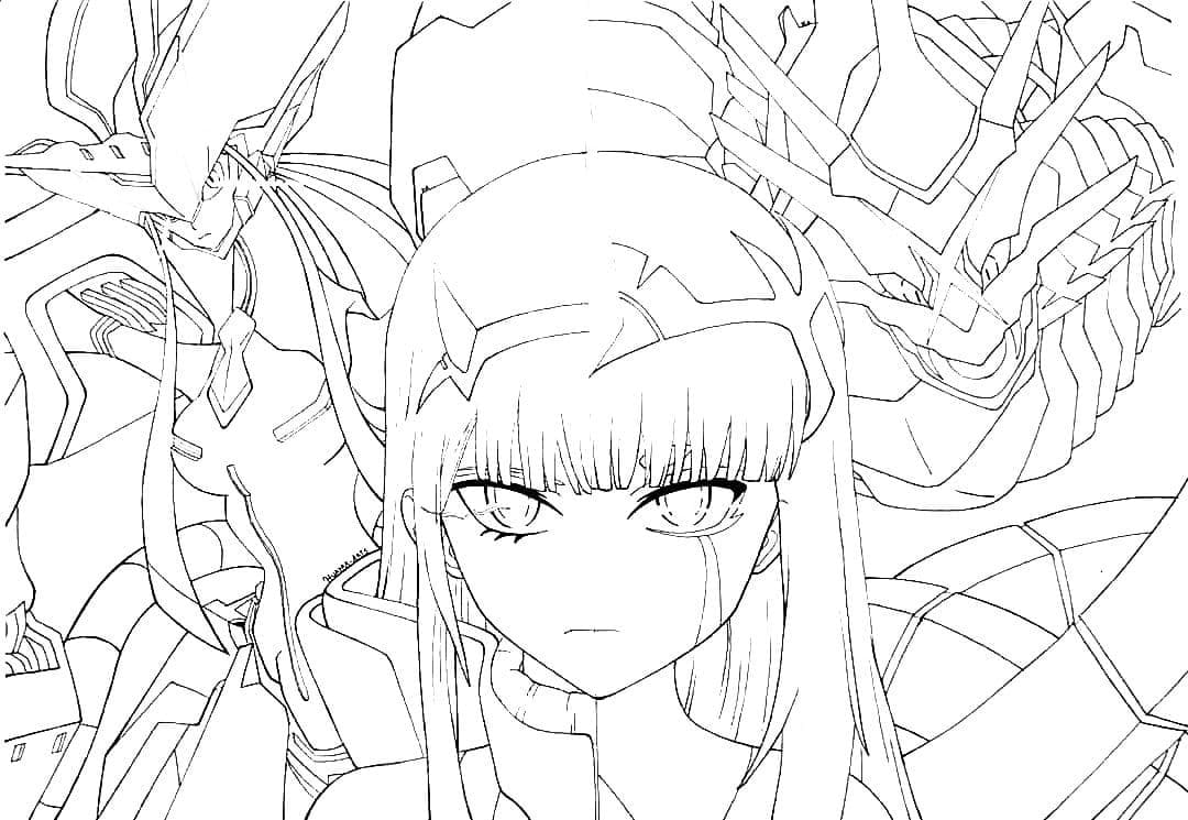 Coloriage Cool Zero Two
