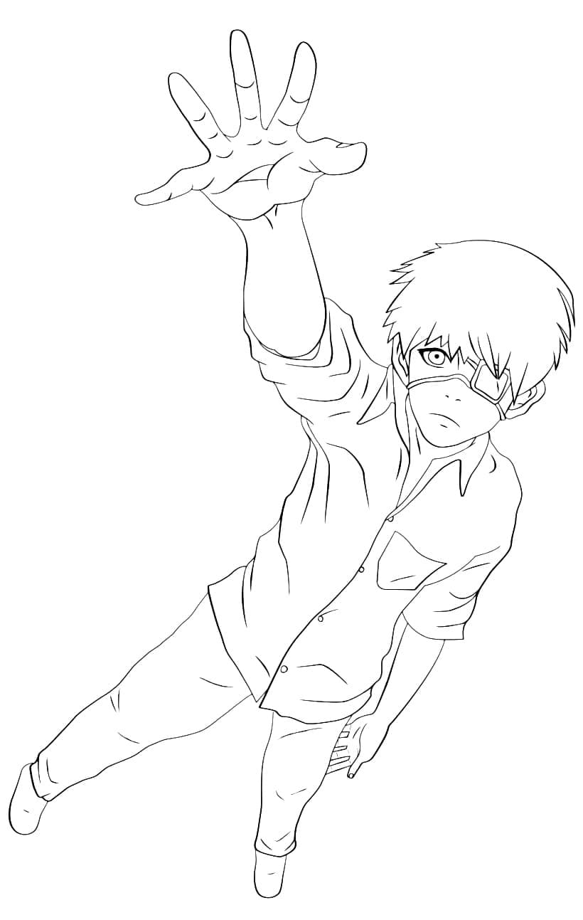 Coloriage Goule Kaneki Tokyo