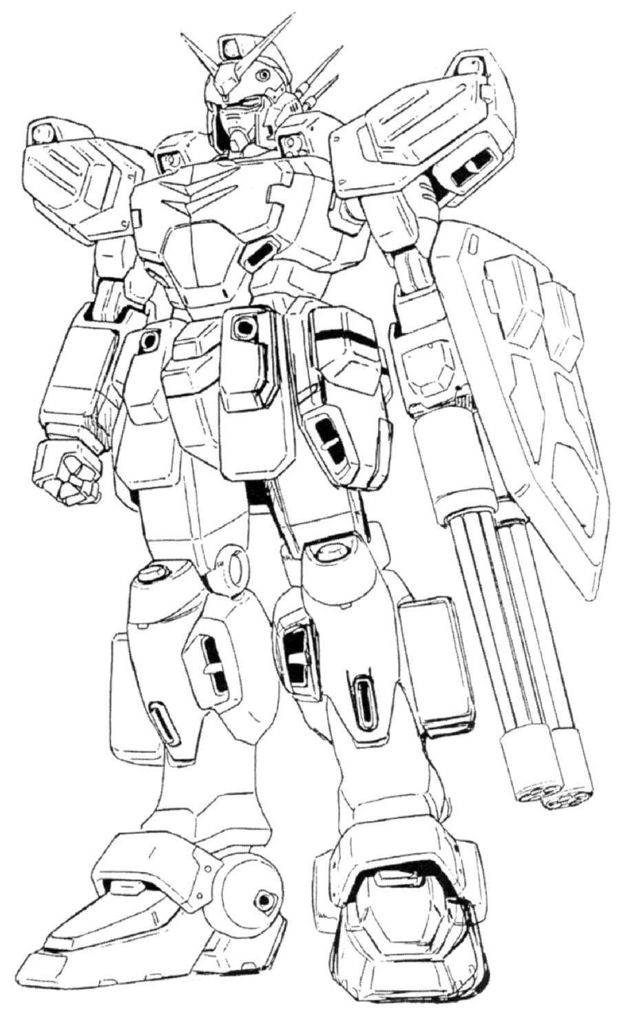 Coloriage Gundam avec arme