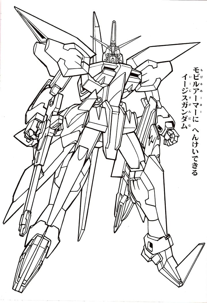 Coloriage Gundam avec pistolet