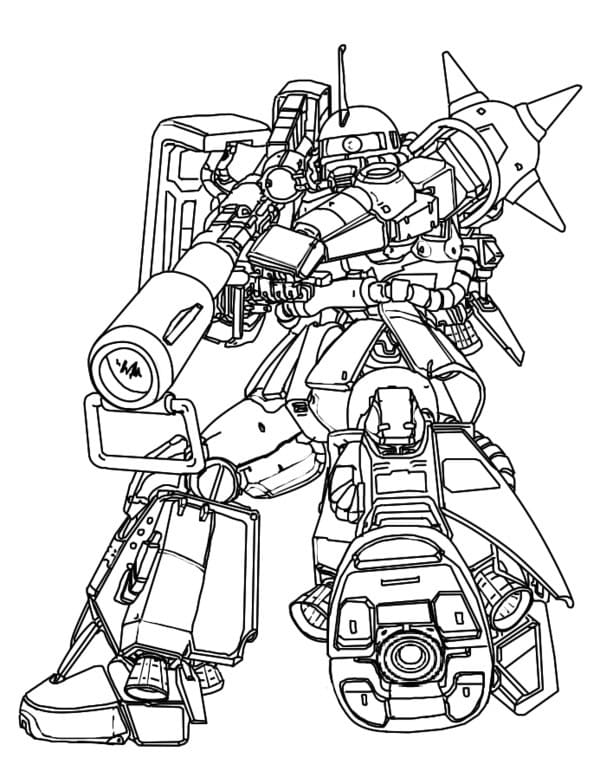 Coloriage Gundam MS-06 Zaku II