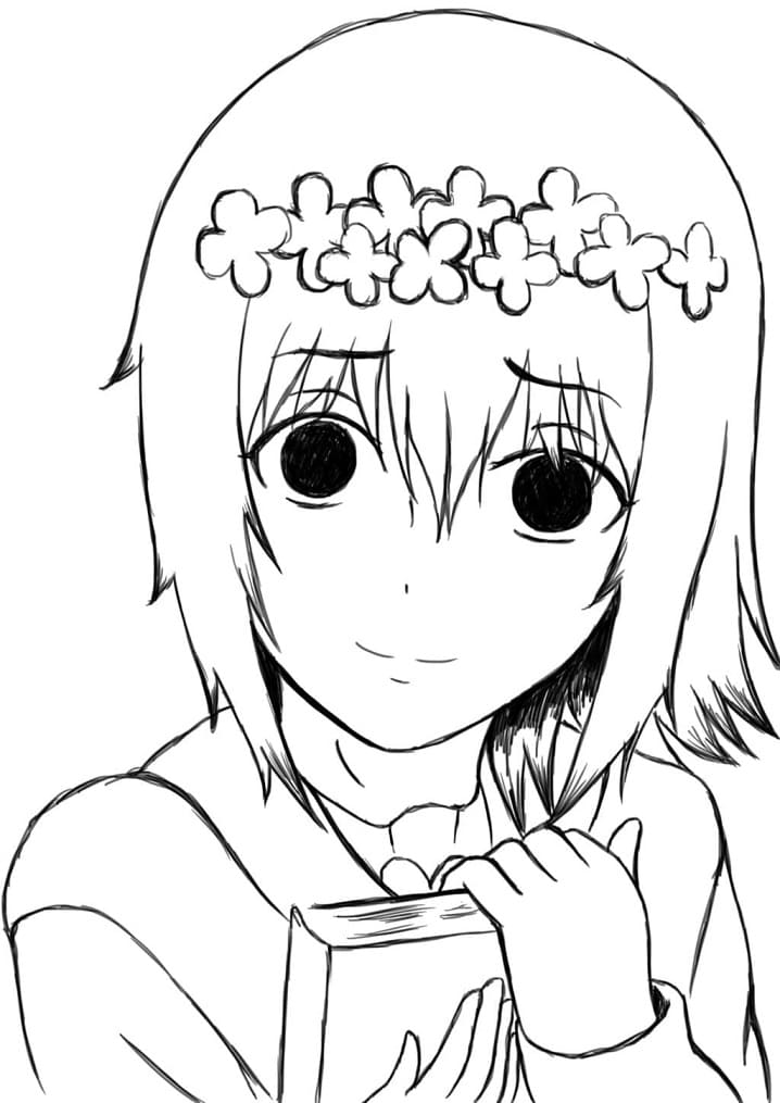 Coloriage Hinami Fueguchi Visage