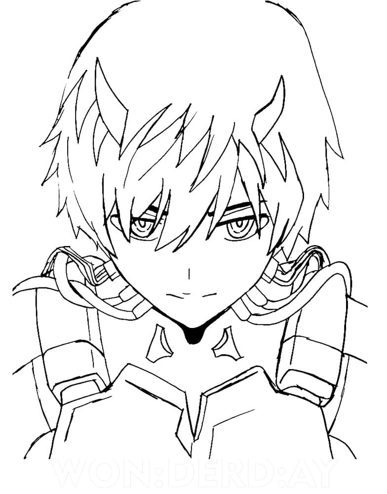 Coloriage Hiro de Darling in the Franxx
