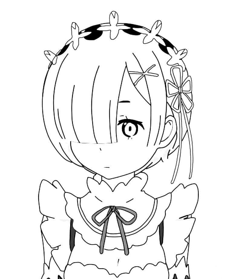 Coloriage Jolie fille de Re Zero