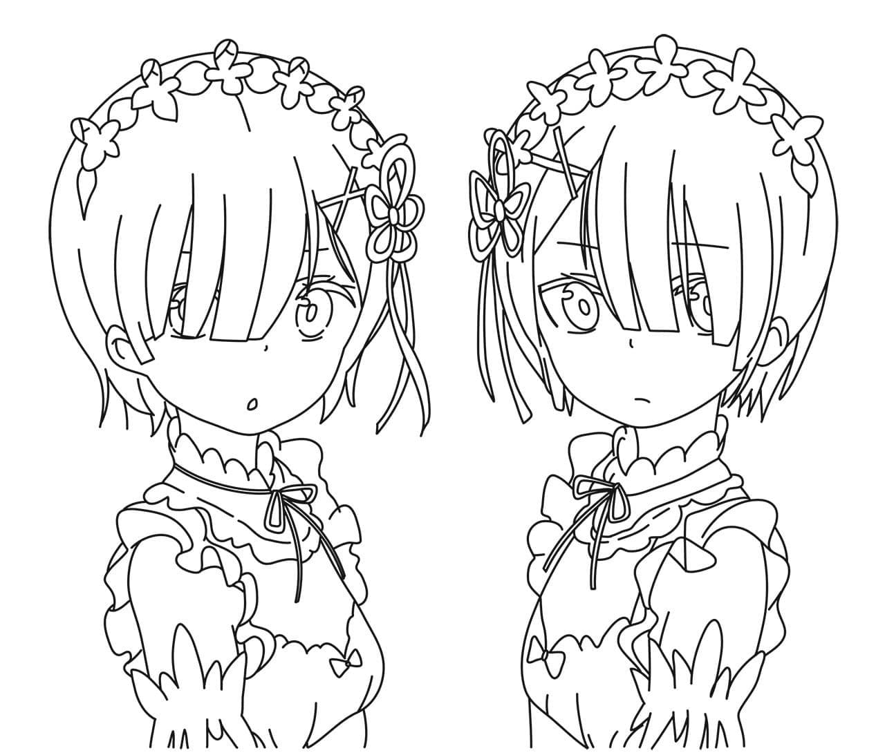 Coloriage Jolies Rem et Ram