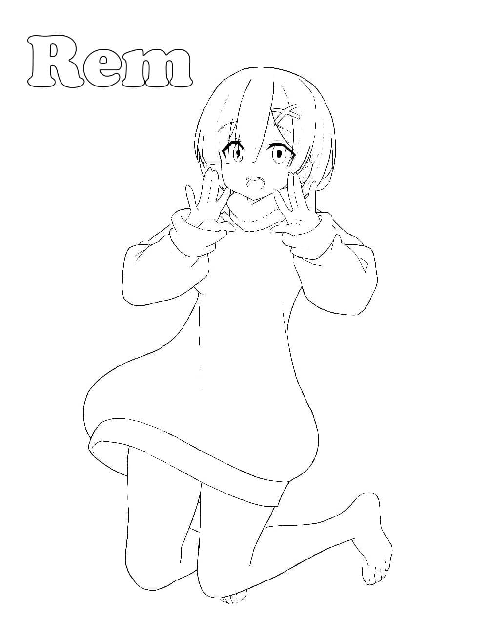 Coloriage Joyeux Rem de Re Zero