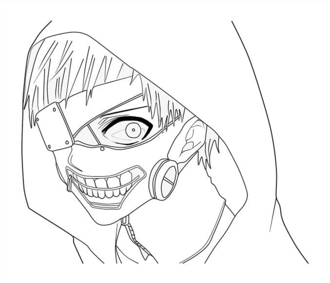 Coloriage Kaneki Avec Masque