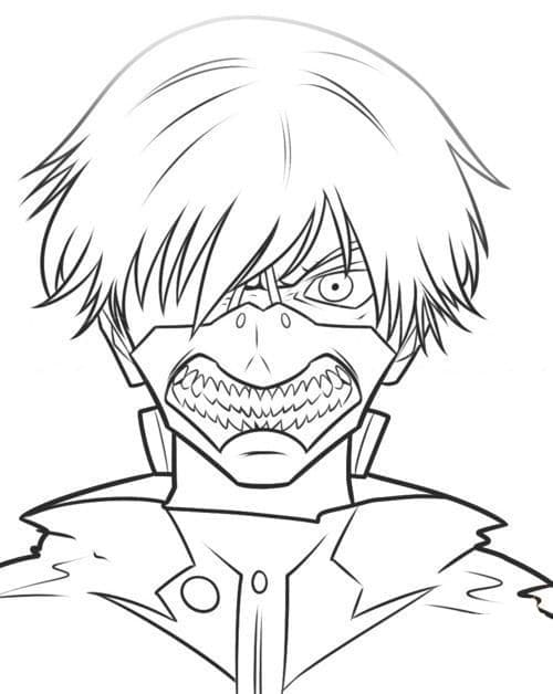 Coloriage Kaneki Ken En Colère