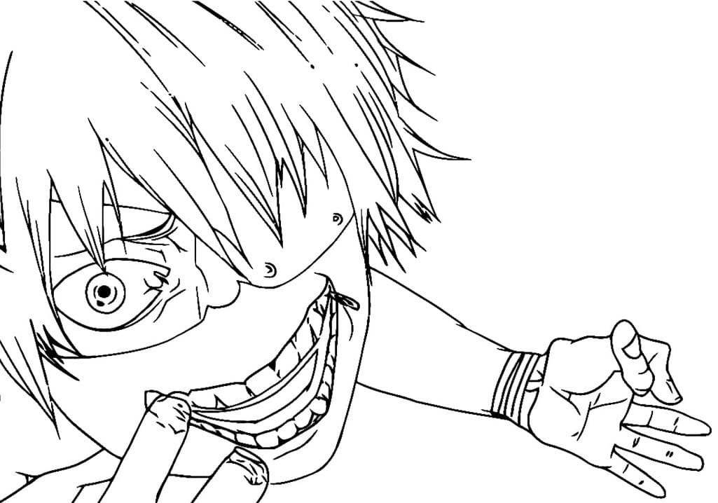 Coloriage Kaneki Ken Maléfique