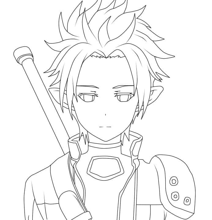 Coloriage Kirito Elfe