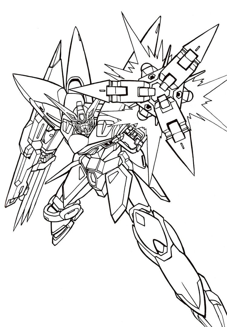 Coloriage La puissance de Gundam