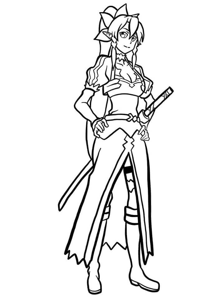 Coloriage Leafa de Sword Art Online