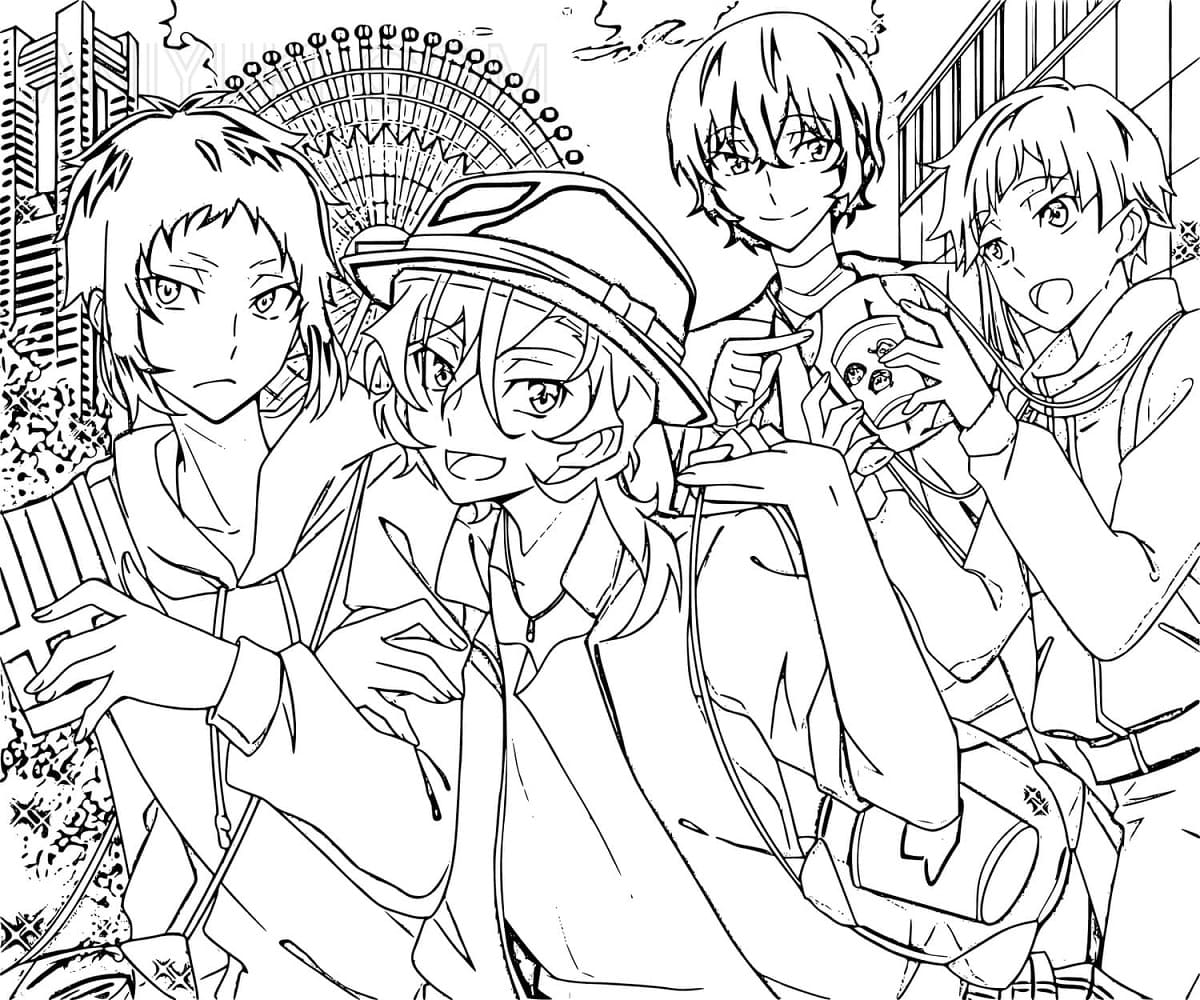 Coloriage Personnages de Bungou Stray Dogs