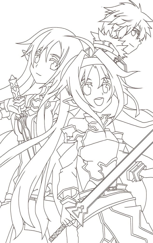 Coloriage Personnages de Sword Art Online