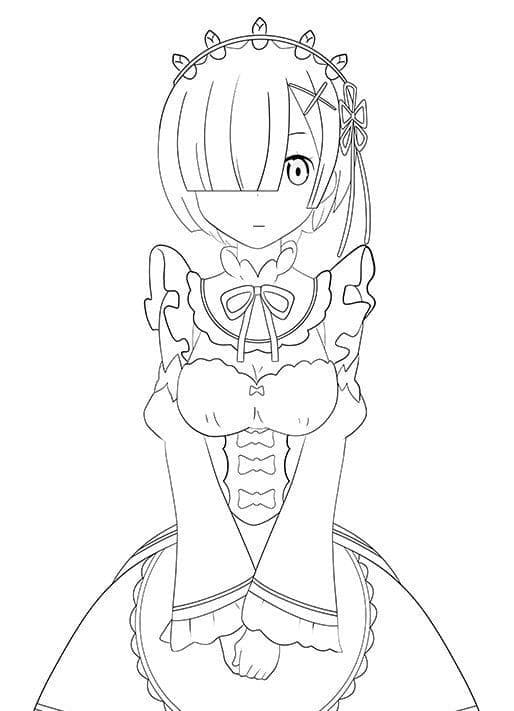 Coloriage Ram de Re Zero