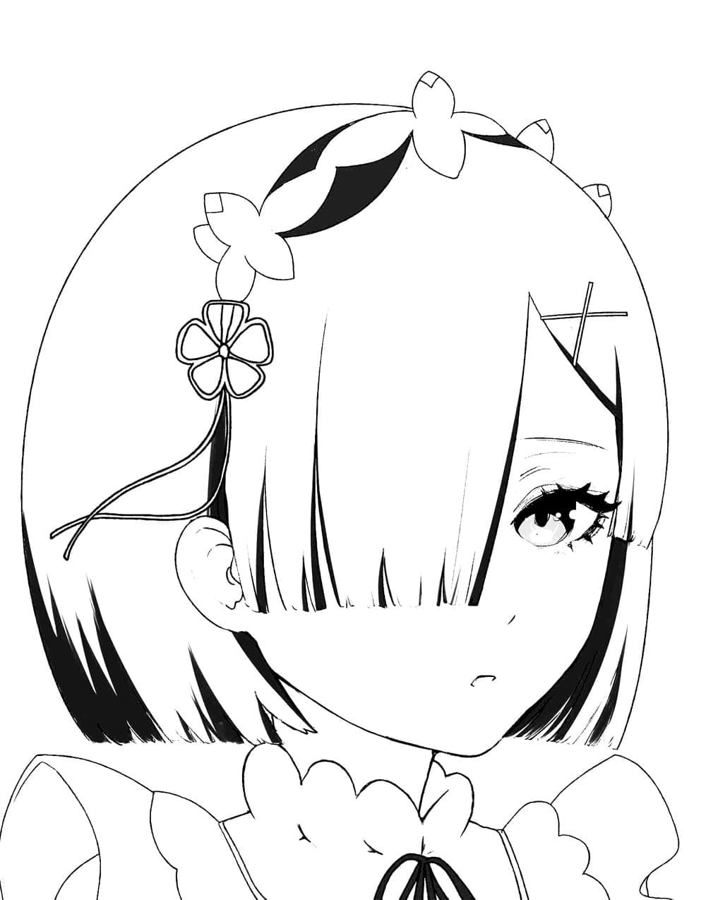 Coloriage Rem dans Re Zero