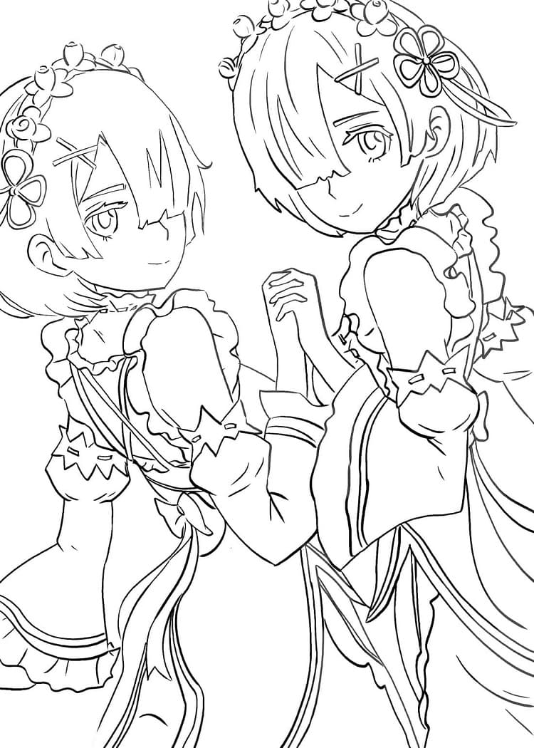 Coloriage Rem et Ram