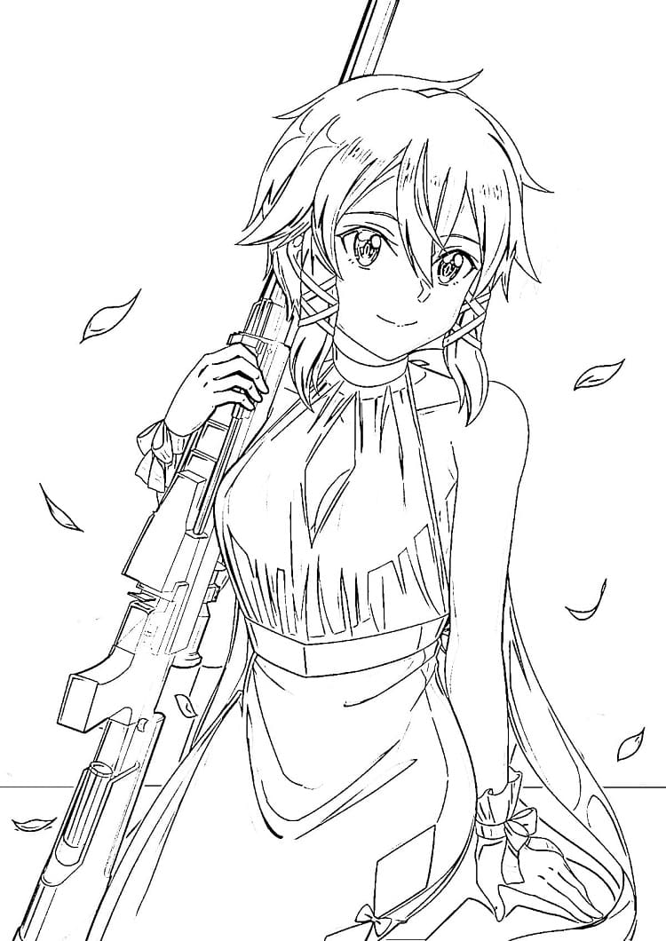 Coloriage Shino Asada de Sword Art Online