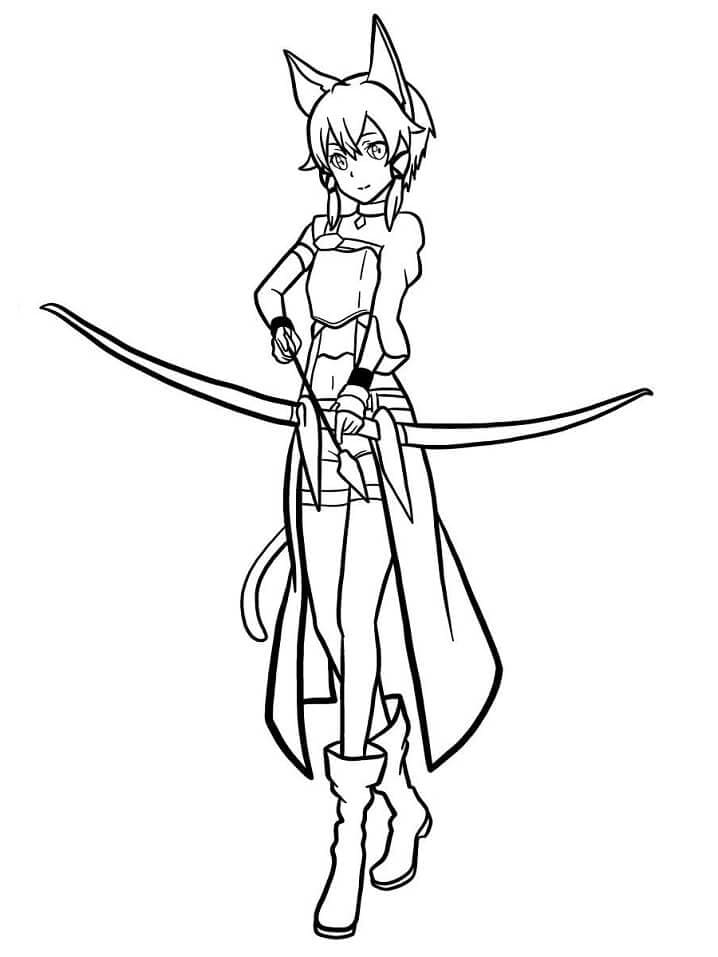 Coloriage Sinon de Sword Art Online