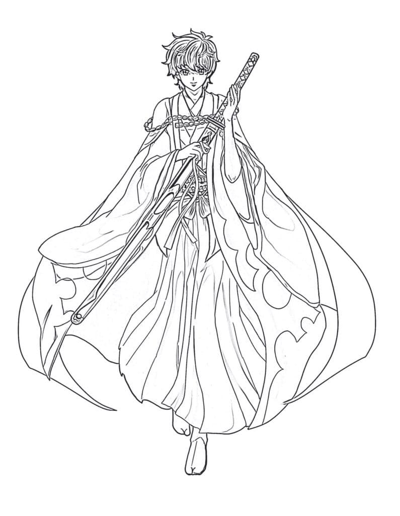 Coloriage Suzaku Kururugi de Code Geass