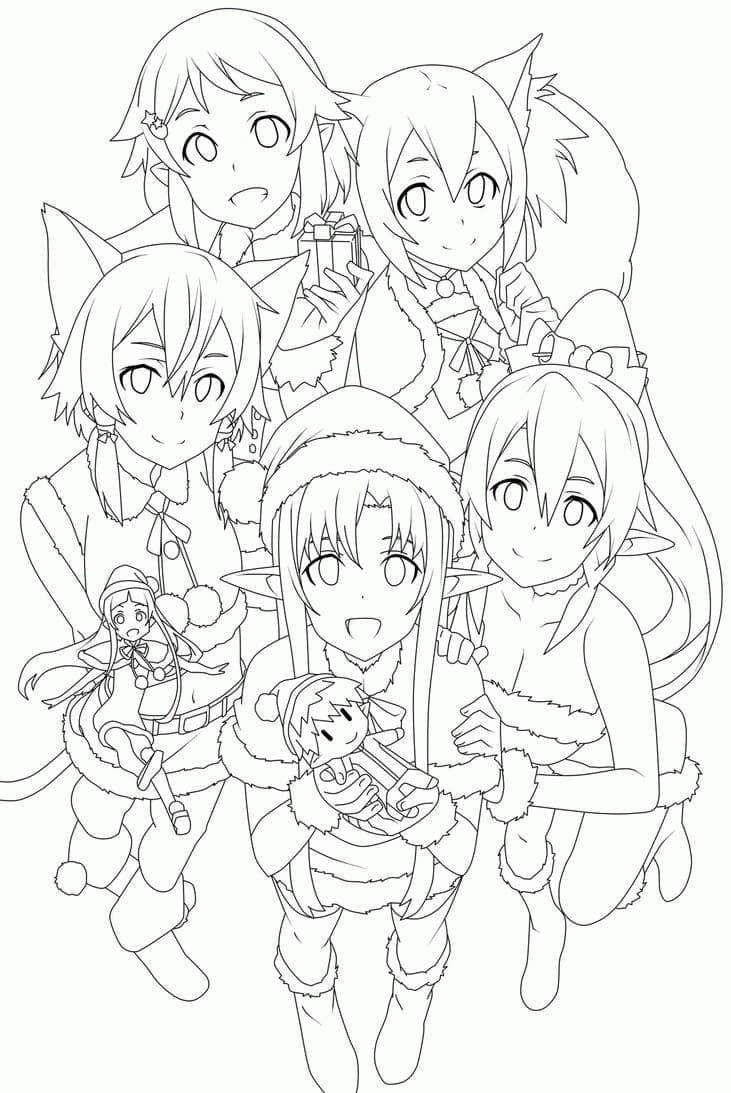 Coloriage Sword Art Online Personnages