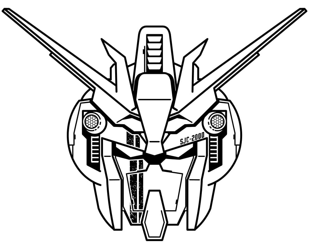 Coloriage Visage de Gundam