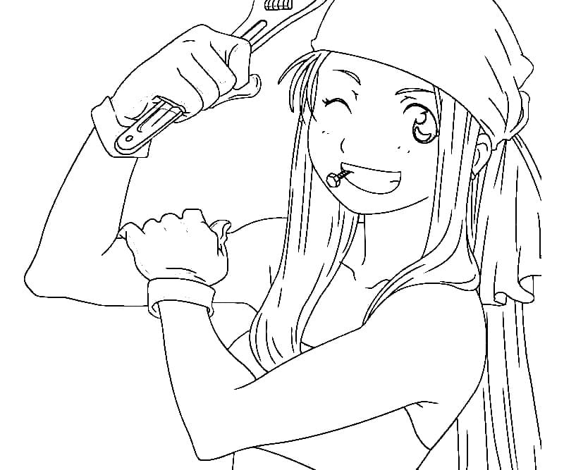 Coloriage Winry Rockbell