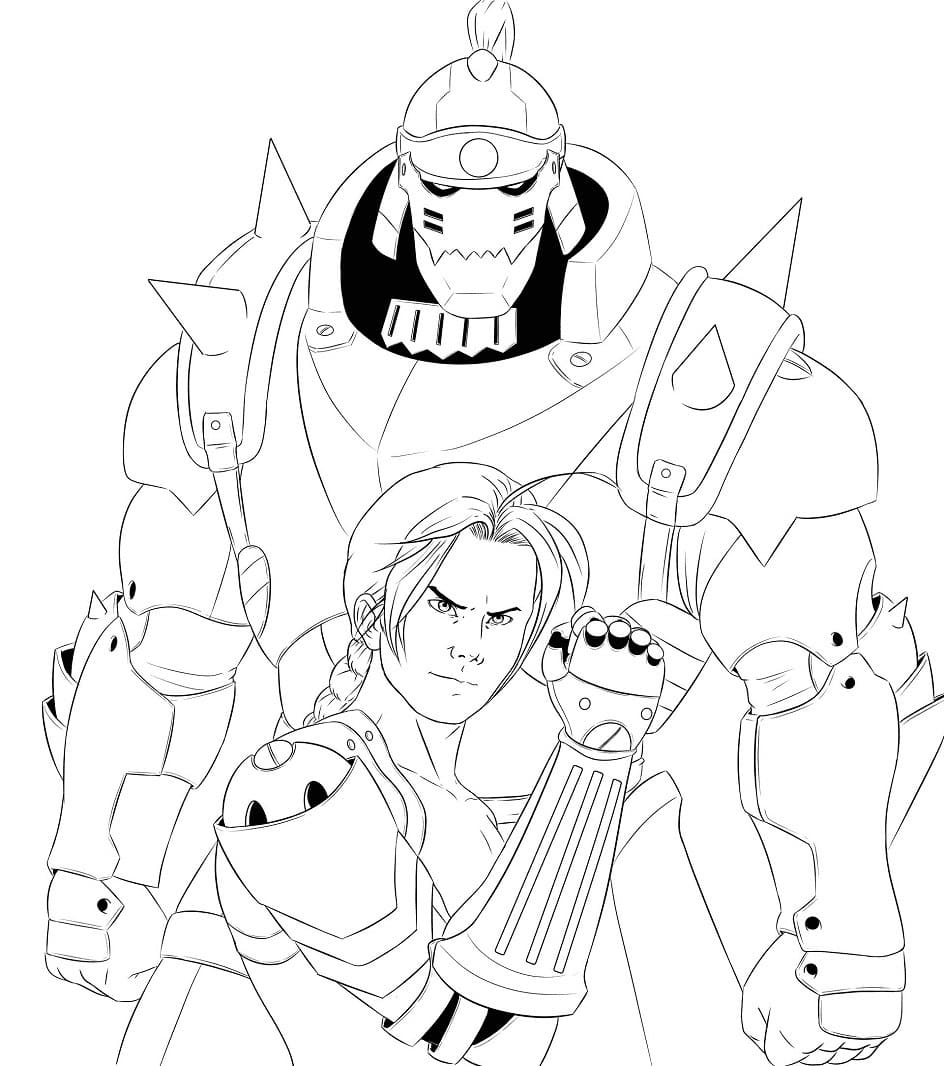 Coloriage Alphonse Elric et Edward Elric