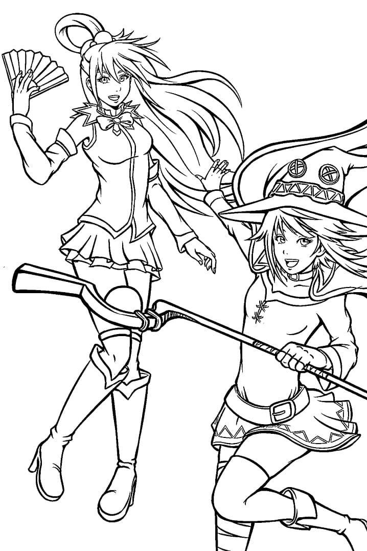 Coloriage Aqua de Megumin