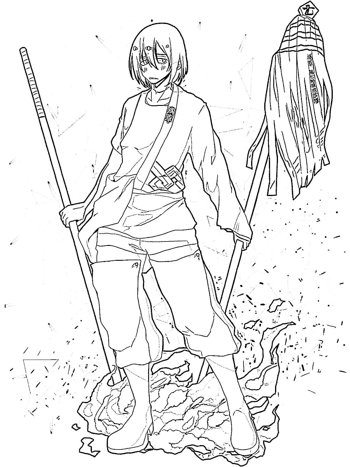 Coloriage Benimaru Shinmon de Fire Force