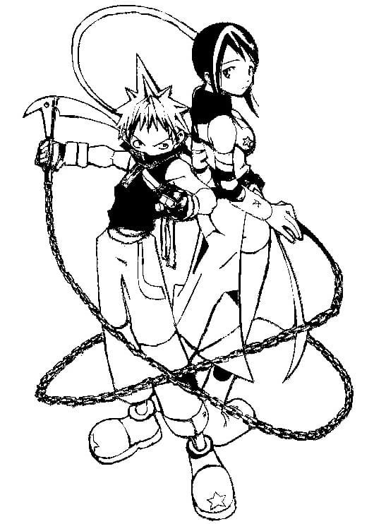 Coloriage Black Star et Tsubaki